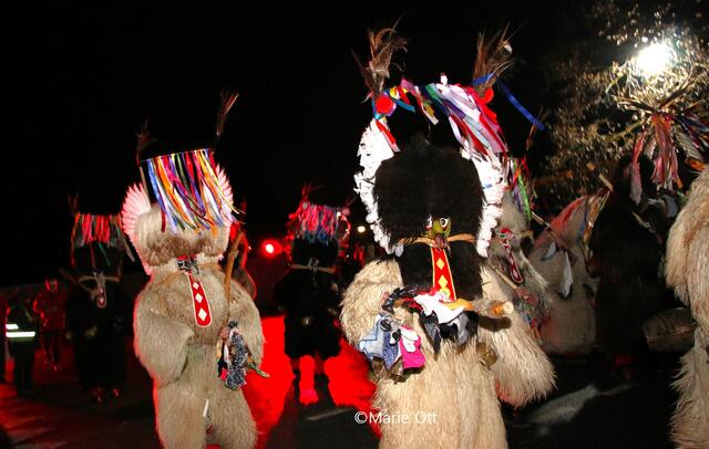 Kurenti aus Ptuj, Slowenien, Maske, links