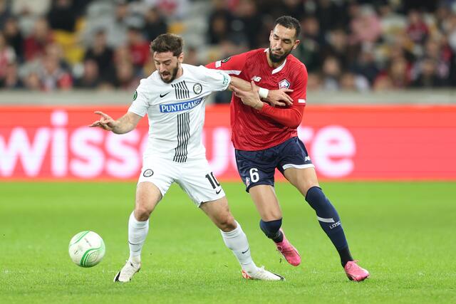 Im März hatte Sturm es schwer gegen Lille. Nach Heim- und Rückspiel verlor man klar mit 1:4.  | Foto: GEPA