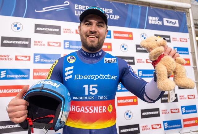 "Es war ein mega geiler Lauf", freute sich Nico Gleirscher über seinen vierten Weltcup-Sieg, davon den dritten auf der Heimbahn in Igls. | Foto: © ÖRV/EXPA