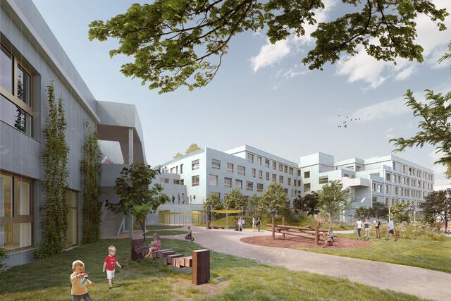 Die Bafep 21 wird neu gebaut. Das Konzept sieht viel Freiraum, Grünflächen und Gemeinsamkeit vor. | Foto: AK F ZT GMBH schreinerkastler.at