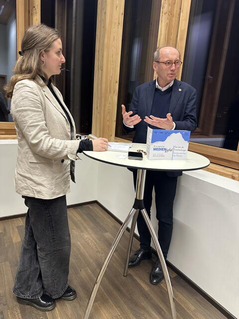 Othmar Karas im Interview mit Viktoria Gleirscher | Foto: © Medienakademie-Mediengipfel