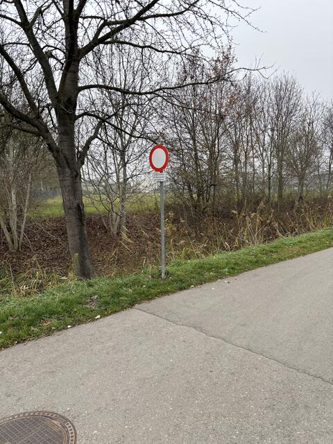 Auf beiden Seiten steht ein Fahrverbotsschild mit Zusatztafel "ausgenommen Anrainerverkehr". | Foto: Alexandra Goll