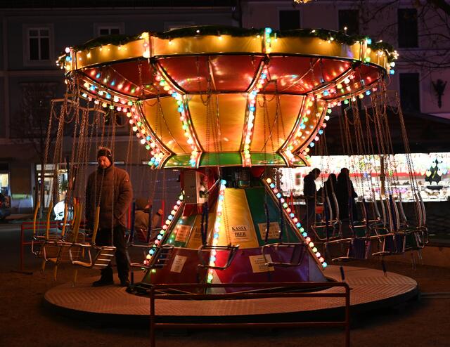Karussell beim Welser Lichterpfad. 