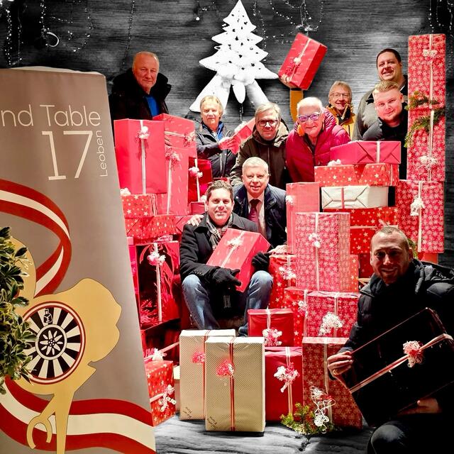 Round Table Leoben und Club 41 Leoben taten sich vor Weihnachten zusammen, um Geschenke an Kinder von sozial schwachen Familien zu verteilen und deren Augen zum Leuchten zu bringen. | Foto: Round Table/Club 41