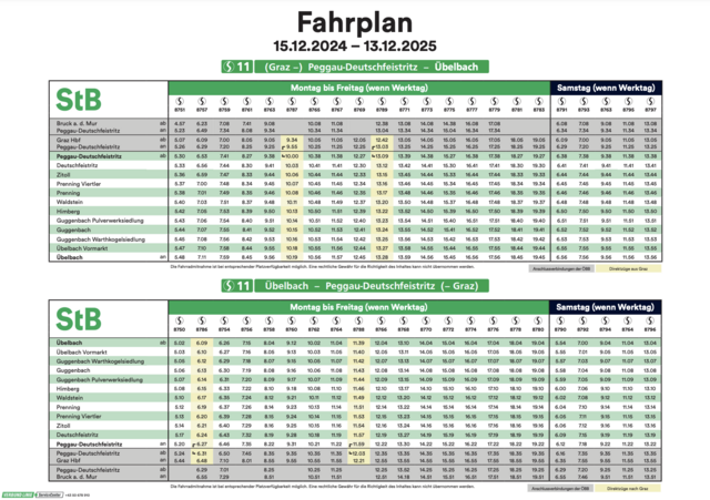 Ein Blick auf den neuen Fahrplan. | Foto: StB