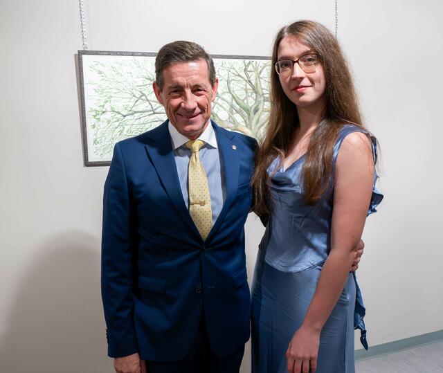 Jahrhunderttalent Kristin Hütter (nominiert in der Kategorie "Newcomer") und Franz Schober.  | Foto: Günter Simmerl