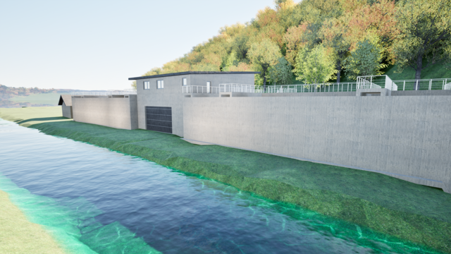 Die hohen Mauern der Kläranlage dienen auch dem Hochwasserschutz. | Foto: Gemeinde Gars