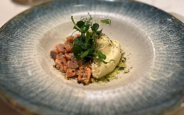 Den Anfang macht ein Ceviche von der Lachsforelle mit Erdäpfelkäse. | Foto: Gstöttenbauer