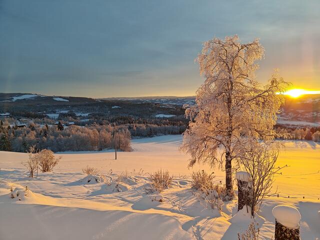Zwei Ansichten vom elterlichen Bauernhof meiner Freundin. Die Stadt am See, bzw unter dem Nebel ist Lillehammer. Beide Bilder wurden am frühen Nachmittag aufgenommen, es wird derzeit gegen 15h00 stockfinster | Foto: Peter Glück
