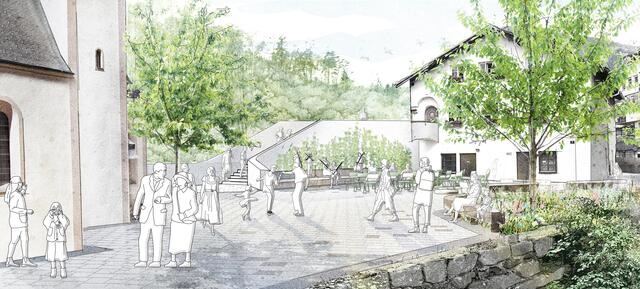 Der Johannesplatz in Imst soll ein neues Gesicht bekommen. | Foto: Grafik: DnD Landschaftsplanung ZT KG