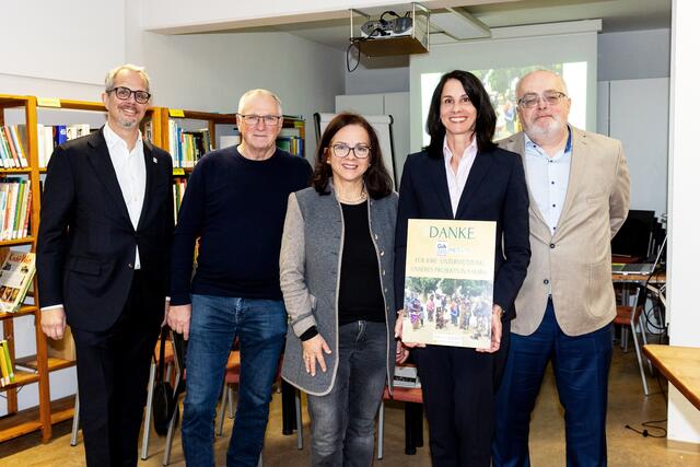 Michael Rauscher, Gerhard Klingesberger, Lizeth Außerhuber-Camposeco, Ernährungsvorsorge-Coach Marion Beckerhinn-Rauscher, Horst Siegesleitner (v. l.). | Foto: IEW