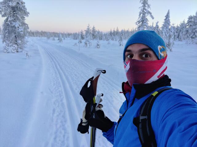 Peter Glück beim Langlaufen: "Das gehört in Lillehammer natürlich einfach dazu." | Foto: Peter Glück