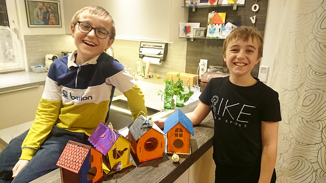 Matteo und Moritz Krainer haben 2023 kunterbunte Vogelhäuschen für diese besondere Spendenaktion gebastelt. | Foto: Krainer