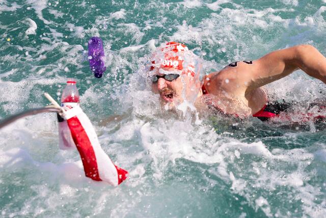 In der Seine wurde bei den Olympischen Spielen um jeden Zentimeter gekämpft, Jan Hercog war mittendrin.  | Foto: GEPA