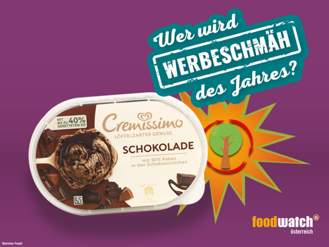 "Die Eiscreme von Eskimo wirbt mit dem Versprechen von 'gerettetem Eis' – doch die Details zur Herkunft und Menge bleiben vage. Ein cleverer Marketing-Trick oder echtes Nachhaltigkeitsengagement?", fragt foodwatch Österreich.  | Foto: foodwatch Österreich