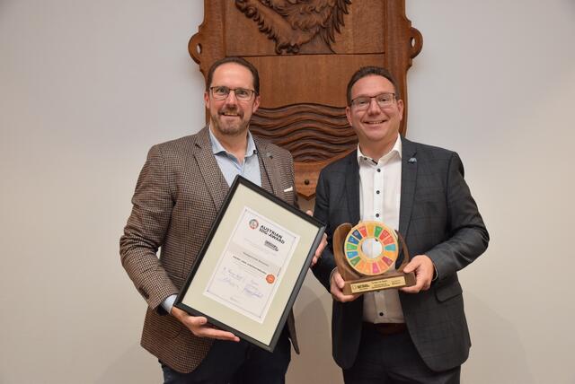 Vizebürgermeister Markus Brandstetter und Bürgermeister Christian Haberhauer.
| Foto: Stadt Amstetten