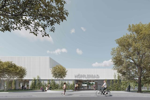 Das Höpflerbad wird ein Kombibad mit einem zentralen Eingang.  | Foto:  Gobli GmbH