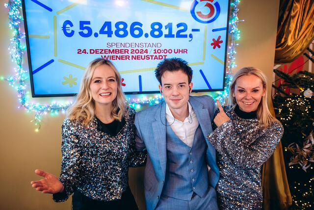 Das Ö3-Weihnachtswunderteam: Tina Ritschl, Philipp Hansa und Sylvia Graf. | Foto: Ö3