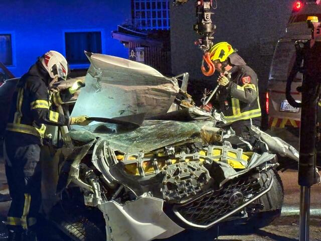 Der Unfalllenker verursachte erheblichen Sachschaden. | Foto: FF Schärding