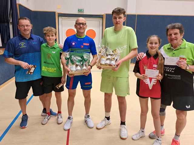 Sieger und Platzierte vom Doppelturnier von links; 
2. Martin Dostalik, Stefan Matz; Sieger Harald Schörgmaier Adrian Jetschko; 3. Platz Ainoa Ast - Gerhard Ast 