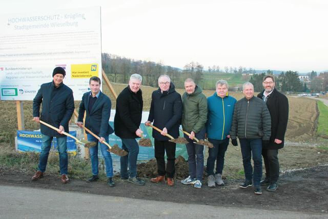 Hochwasserschutz in der Gemeinde Wieselburg-Land: Spatenstich in Bodensdorf | Foto: Gemeinde Wieselburg-Land