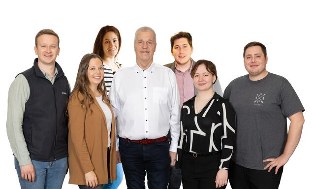 von li.: GR Daniel Wurzer, GR Sandra Wurzer, Ramona Hübner, Bgm. Peter Buchner, Bernhard Gabrle, Helena Röhrbacher und Bernhard Beer