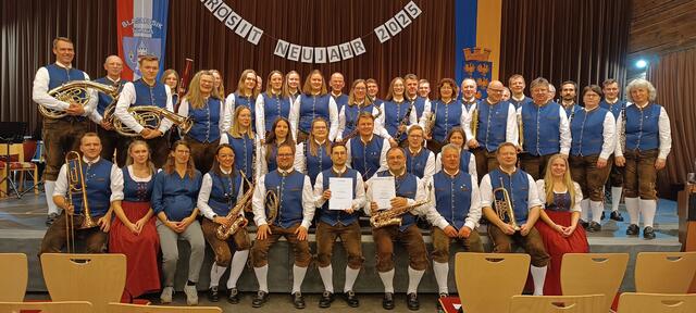 Die Musiker und Musikerinnen der Blasmusik Thaya spielten ein umjubeltes Neujahrskonzert 2025 | Foto: Blasmusik Thaya