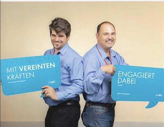 Gründungsmitglied, Landesobmannstellverteter Andreas Radinger ( links ) und Landesobmann Clemens Costisella 