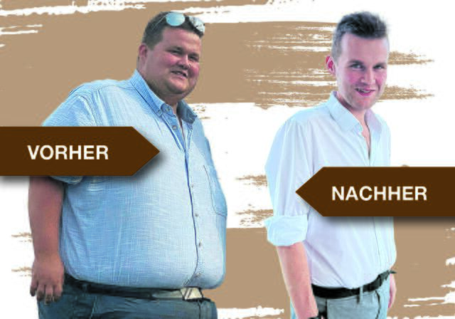 Simon Graf wog vor seiner Magen-OP 198 Kilo. Innerhalb eines Jahres verlor er mehr als die Hälfte seines Körpergewichts. | Foto: Graf / Collage MeinBezirk, Himsl