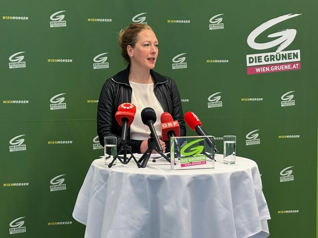 Die Grüne Spitzenkandidatin Judith Pühringer für die Wien Wahl 2025 warnt eindringlich vor einem "Kahlschlag", der jetzt in vielen Bereich bevorstehen würde. | Foto: Andreas Pölzl/MeinBezirk Wien