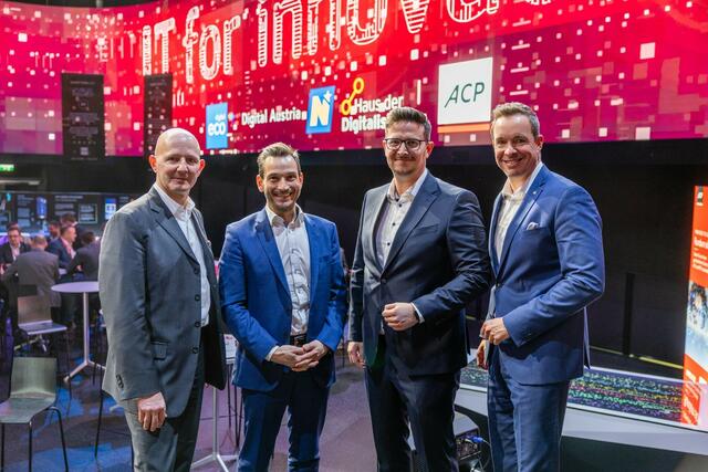 Claus Zeppelzauer (GF Haus der Digitalisierung), Edwin Klinglhuber (GF ACP), Alexander Liebl (ACP Director Solutions), Lukas Reutterer (GF Haus der Digitalisierung). | Foto: ACP