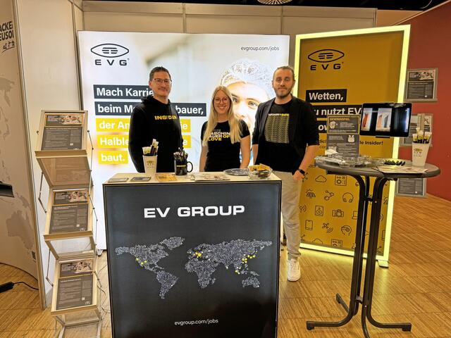 EVG fischt auf vielen Studien- und Karrieremessen nach Talenten. Der Auftritt ist stets auf die jeweilige Hochschule abgestimmt. | Foto: EVG