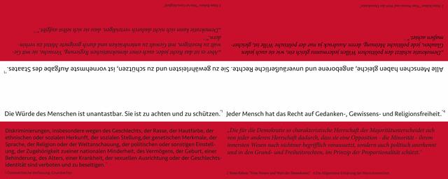 Susi Rogenhofer alias Sweet Susi: "Stammtisch-Politik", Tischtuch, 2024, 100x250cm | Foto: @SusiRogenhofer