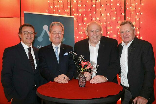Markus Koppelstätter, Alexander von Egen, Helmut Lutz und Erwin Walch beim MC-Tirol-Neujahrsempfang im Casino Innsbruck. | Foto: MC Tirol