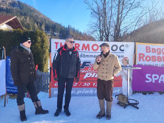 Hannes Nothnagel als Organisator und Moderator mit Bürgermeister Karl Rudischer (Mürzzuschlag) und Nino Contini (Vorsitzender Tourismusverband Hochsteiermark)