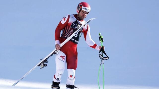 Vincent Kriechmayr beendet die Lauberhornabfahrt mit einem Ski: starke Zerrung des Innenbandes im rechten Knie, Kitz-Start unwahrscheinlich, Heim-WM möglich. | Foto: ANSA/Klauzner