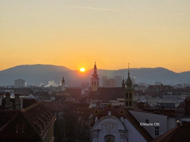 Sonnenuntergang, Schlossberg, Graz