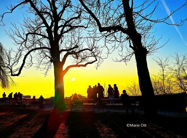 Glühender Sonnenuntergang, Graz