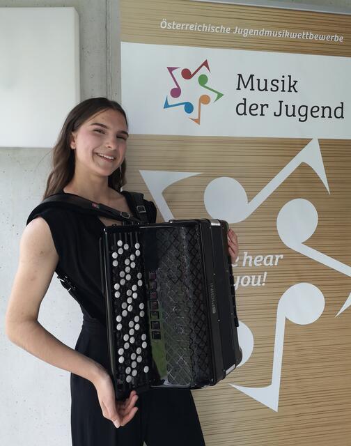 Nachwuchs-Talent Nejla Golubic am Akkordeon. | Foto: Landesmusikschule Perg