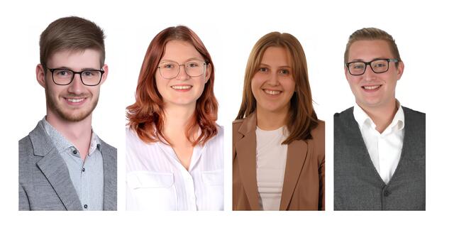 Vier junge Kandidaten im Bezirk Gmünd: Jacob Litschauer, Karola Allram, Celine Richter und Benedict Barz. | Foto: Fotos zVg/Collage MeinBezirk