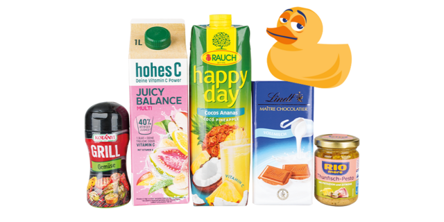 Diese fünf Produkte standen bei der Wahl zur "Konsum-Ente 2024" zur Abstimmung. | Foto: VKI/Montage