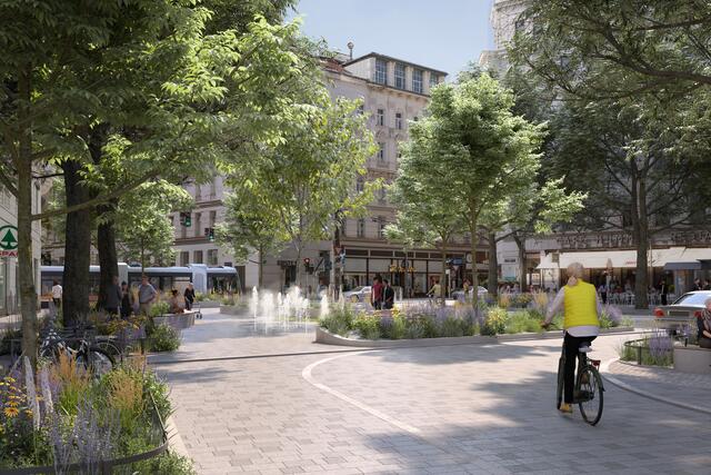 So könnte laut der Bezirksvorstehung der neue "Dorfplatz" aussehen. | Foto: Büro Kandl