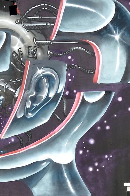 Detail des Kunstwerks von Nychos bei HMW | Foto: Hans-Peter Kriener