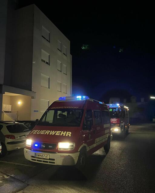 Die Feuerwehr Großpetersdorf rückte Sonntagnacht zu einem technischen Einsatz aus. | Foto: Feuerwehr Großpetersdorf
