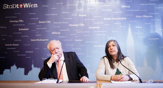 Bürgermeister Michael Häupl (SPÖ) und Vizebürgermeisterin Maria Vassilakou (Grüne) am Samstag, 14. November 2015, anlässlich einer Pressekonferenz zur Präsentation der Rot-Grünen Koalition im Wiener Rathaus. (Archiv) | Foto: GEORG HOCHMUTH / APA / picturedesk.com