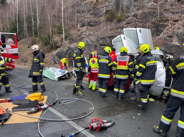 Zahlreiche Einsatzkräfte waren vor Ort. | Foto: Feuerwehr Gmünd in Kärnten