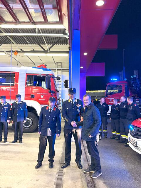 Kommandant ABI Christoph Gerak, Stadtrat Christian Stückler, Stellvertreter OBI Stefan Kainz-Pauscha | Foto: FF Wolfsberg