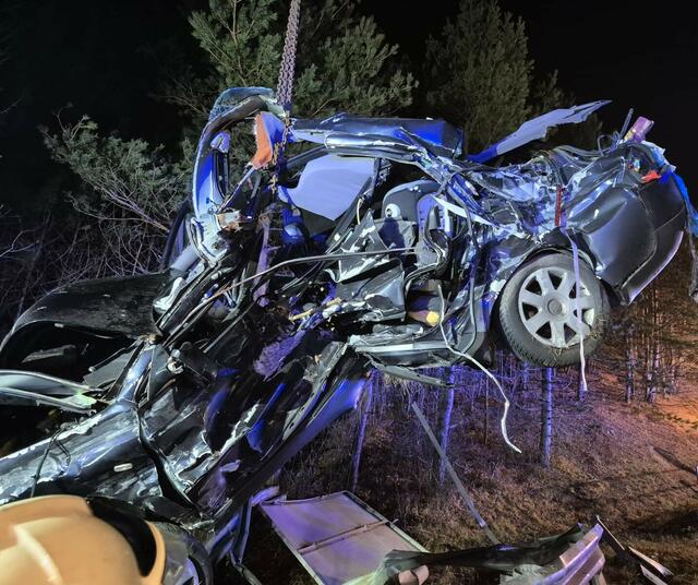 Das Auto wurde komplett zerstört. | Foto: FF Alland