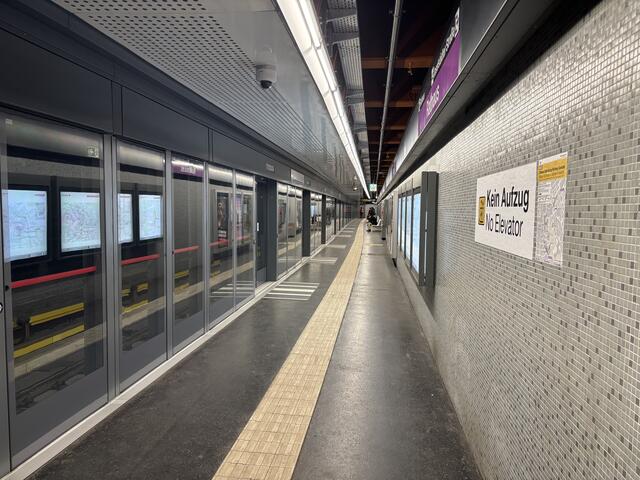 Die U-Bahn-Station Rathaus Richtung Seestadt ist nicht barrierefrei. Die Rollstuhlfahrerinnen und -fahrer arrangieren sich mit der Situation. | Foto: Philipp Scheiber / MeinBezirk