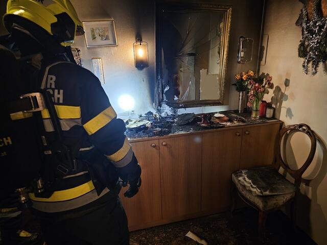Der Schaden beim Eintreffen der Feuerwehr. | Foto: HFW Villach